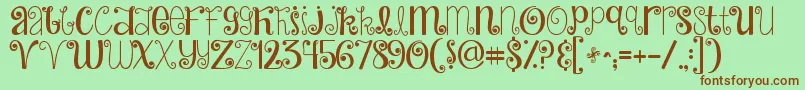 Jandahideandseek Font – Brown Fonts on Green Background