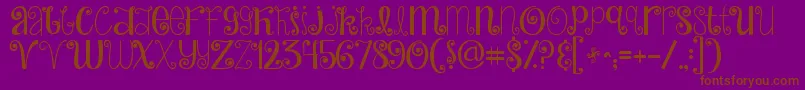 Jandahideandseek-Schriftart – Braune Schriften auf violettem Hintergrund