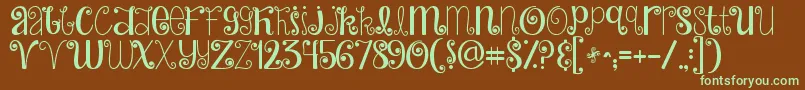 Jandahideandseek Font – Green Fonts on Brown Background