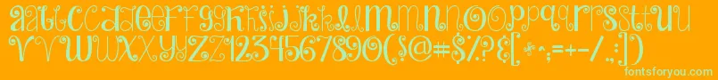 Jandahideandseek Font – Green Fonts on Orange Background