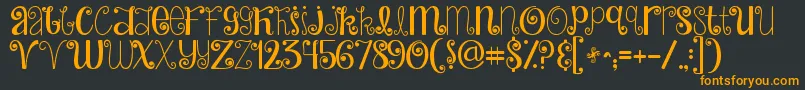 Jandahideandseek Font – Orange Fonts on Black Background