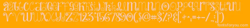 Jandahideandseek Font – Pink Fonts on Orange Background