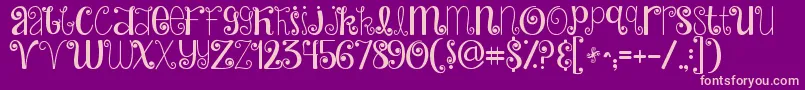 Jandahideandseek Font – Pink Fonts on Purple Background