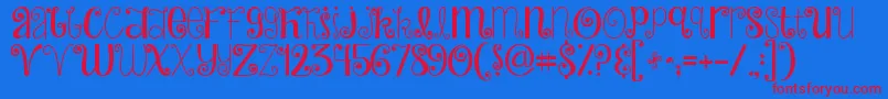 Jandahideandseek Font – Red Fonts on Blue Background