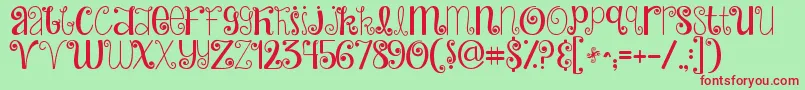 Jandahideandseek Font – Red Fonts on Green Background