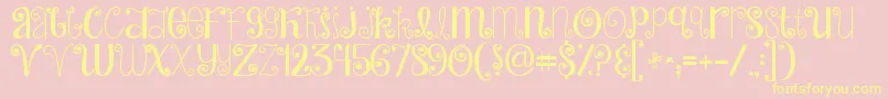 Jandahideandseek Font – Yellow Fonts on Pink Background