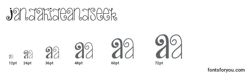 Jandahideandseek Font Sizes