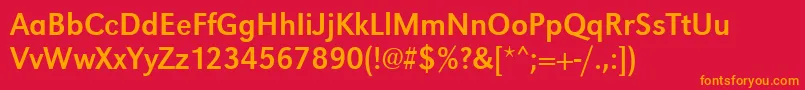 Urwgrotesktnar Font – Orange Fonts on Red Background