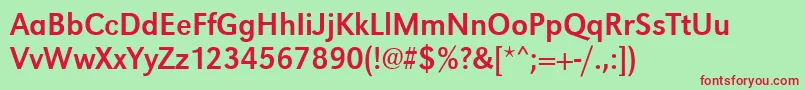 Urwgrotesktnar Font – Red Fonts on Green Background