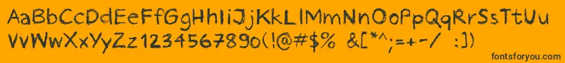 Crayonhandregular2016demo-Schriftart – Schwarze Schriften auf orangefarbenem Hintergrund