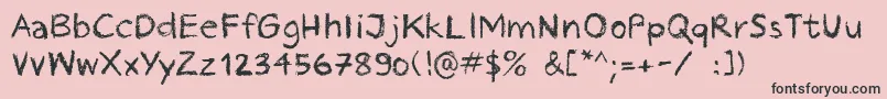 Crayonhandregular2016demo-Schriftart – Schwarze Schriften auf rosa Hintergrund