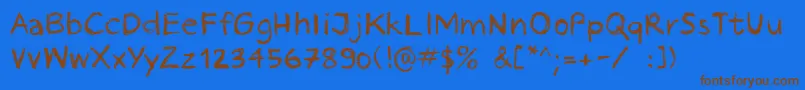 Crayonhandregular2016demo Font – Brown Fonts on Blue Background