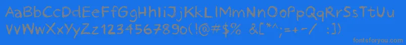 Czcionka Crayonhandregular2016demo – szare czcionki na niebieskim tle
