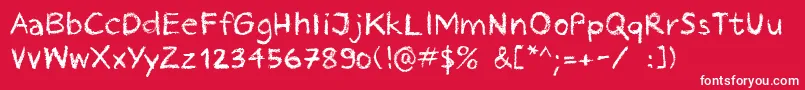 Crayonhandregular2016demo Font – White Fonts on Red Background