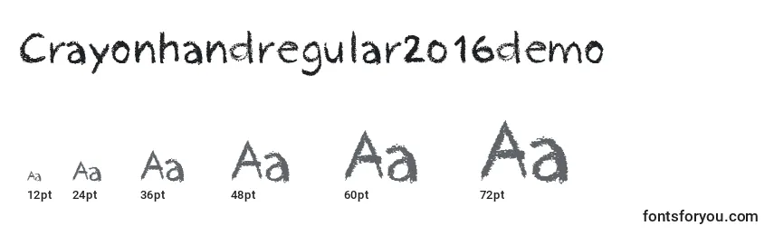 Größen der Schriftart Crayonhandregular2016demo