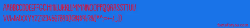 フォントLemonismdemo – 赤い文字の青い背景