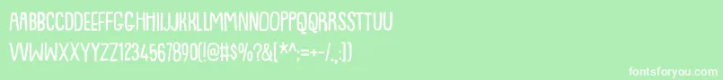 Czcionka Lemonismdemo – białe czcionki na zielonym tle