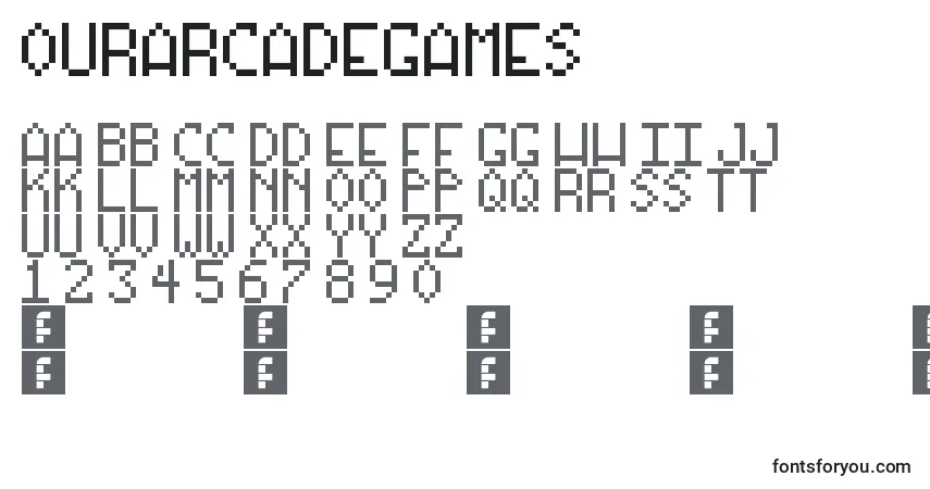Schriftart OurArcadeGames – Alphabet, Zahlen, spezielle Symbole