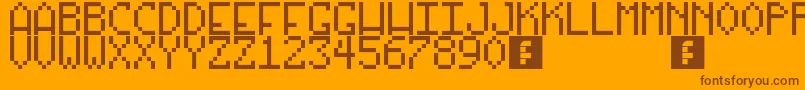フォントOurArcadeGames – オレンジの背景に茶色のフォント