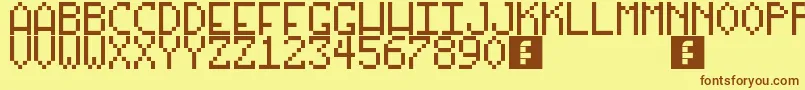 OurArcadeGames Font – Brown Fonts on Yellow Background