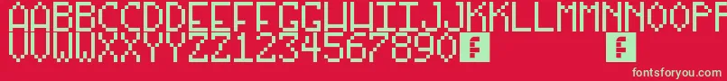 OurArcadeGames Font – Green Fonts on Red Background