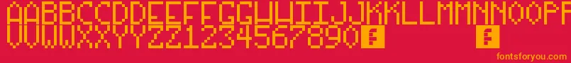 OurArcadeGames Font – Orange Fonts on Red Background