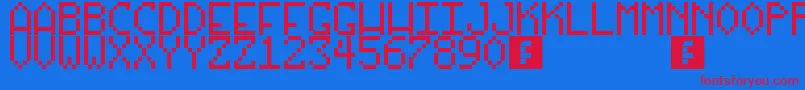 OurArcadeGames Font – Red Fonts on Blue Background