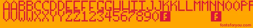 OurArcadeGames Font – Red Fonts on Orange Background