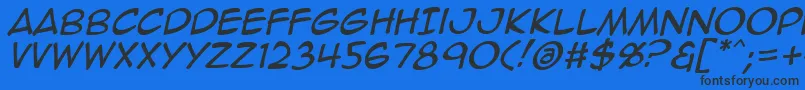 Animeace2Ital Font – Black Fonts on Blue Background