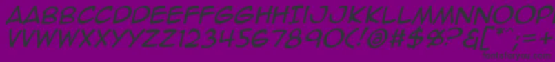 Animeace2Ital-fontti – mustat fontit violetilla taustalla