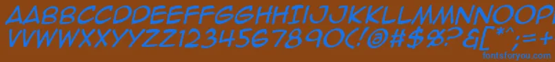 Animeace2Ital Font – Blue Fonts on Brown Background
