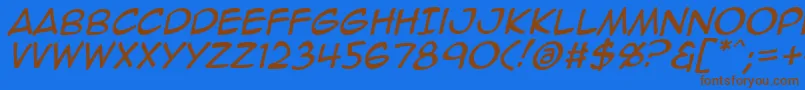 Animeace2Ital Font – Brown Fonts on Blue Background