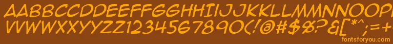 Animeace2Ital Font – Orange Fonts on Brown Background