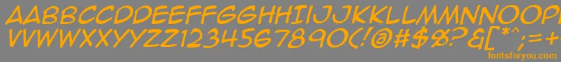 Animeace2Ital Font – Orange Fonts on Gray Background