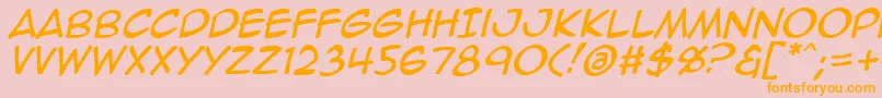 Animeace2Ital Font – Orange Fonts on Pink Background