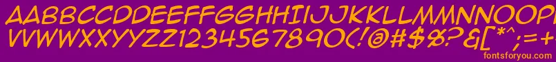 Animeace2Ital Font – Orange Fonts on Purple Background