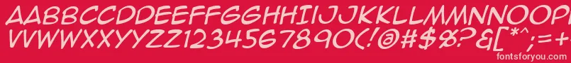 Animeace2Ital Font – Pink Fonts on Red Background
