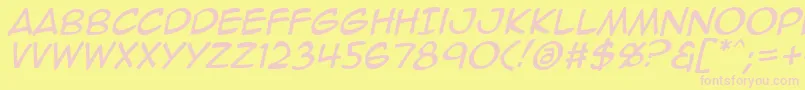 Animeace2Ital Font – Pink Fonts on Yellow Background