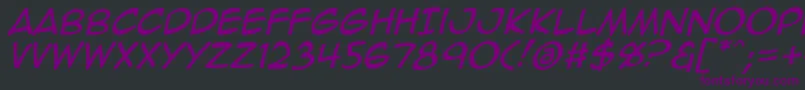 Czcionka Animeace2Ital – fioletowe czcionki na czarnym tle
