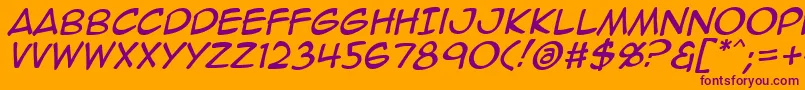 Animeace2Ital Font – Purple Fonts on Orange Background