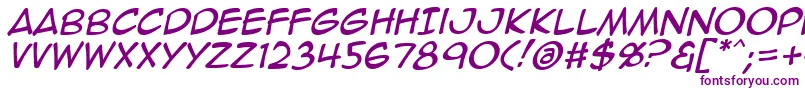 Animeace2Ital Font – Purple Fonts on White Background