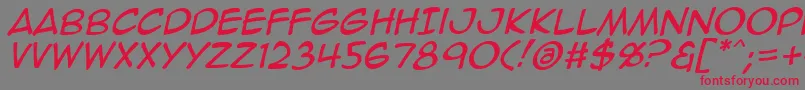 Animeace2Ital Font – Red Fonts on Gray Background