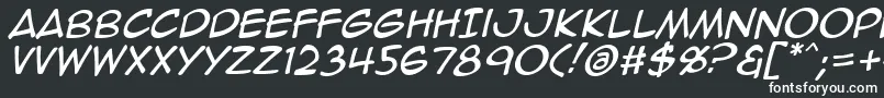 Animeace2Ital-fontti – valkoiset fontit mustalla taustalla