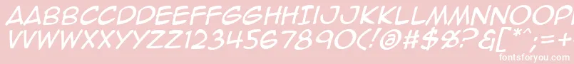 Police Animeace2Ital – polices blanches sur fond rose