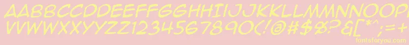 Animeace2Ital Font – Yellow Fonts on Pink Background