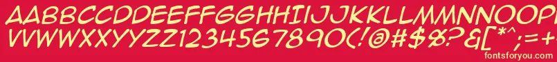 Animeace2Ital Font – Yellow Fonts on Red Background