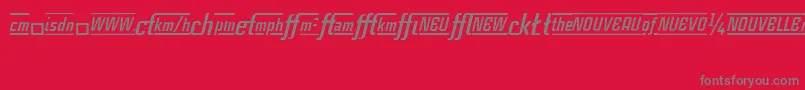 フォントCasestudynooneLtBoldItalicAlternate – 赤い背景に灰色の文字