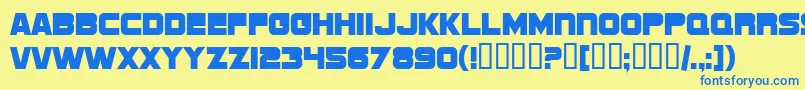 SfSportsNightNsUpright Font – Blue Fonts on Yellow Background