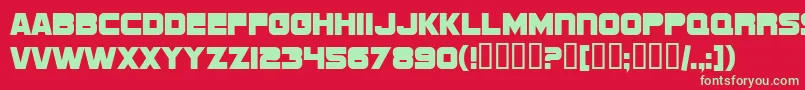 SfSportsNightNsUpright Font – Green Fonts on Red Background