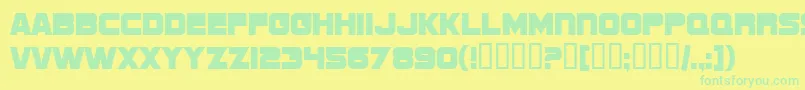 SfSportsNightNsUpright Font – Green Fonts on Yellow Background